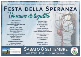 La Fondazione Angelo Vassallo Sindaco Pescatore in collaborazione con il Comune di Pollica organizza l'ottava edizione della Festa della Speranza