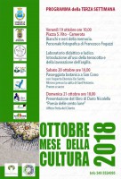 L'ottobre culturale giunge alla terza settimana, il programma