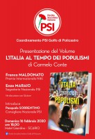 Il PSI discute a Scario del volume L'ITALIA AL TEMPO DEI POPULISMI