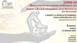 Bonus ai cittadini con disabilita' durante l'emergenza sanitaria Covid-19