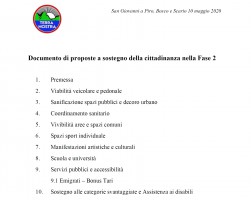 Le proposte del Comitato Terra Nostra per la fase 2